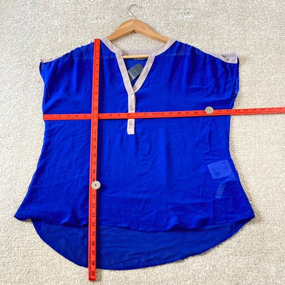 C&A Yessica BNWT UK Cobalt Blue Sheer Blouse Size 18 - Picture 10 of 12